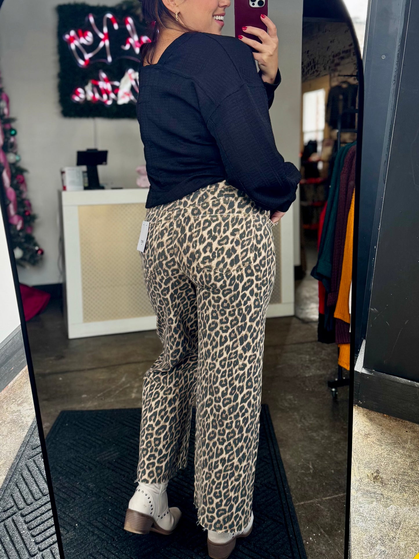 No Good Deed leopard jean