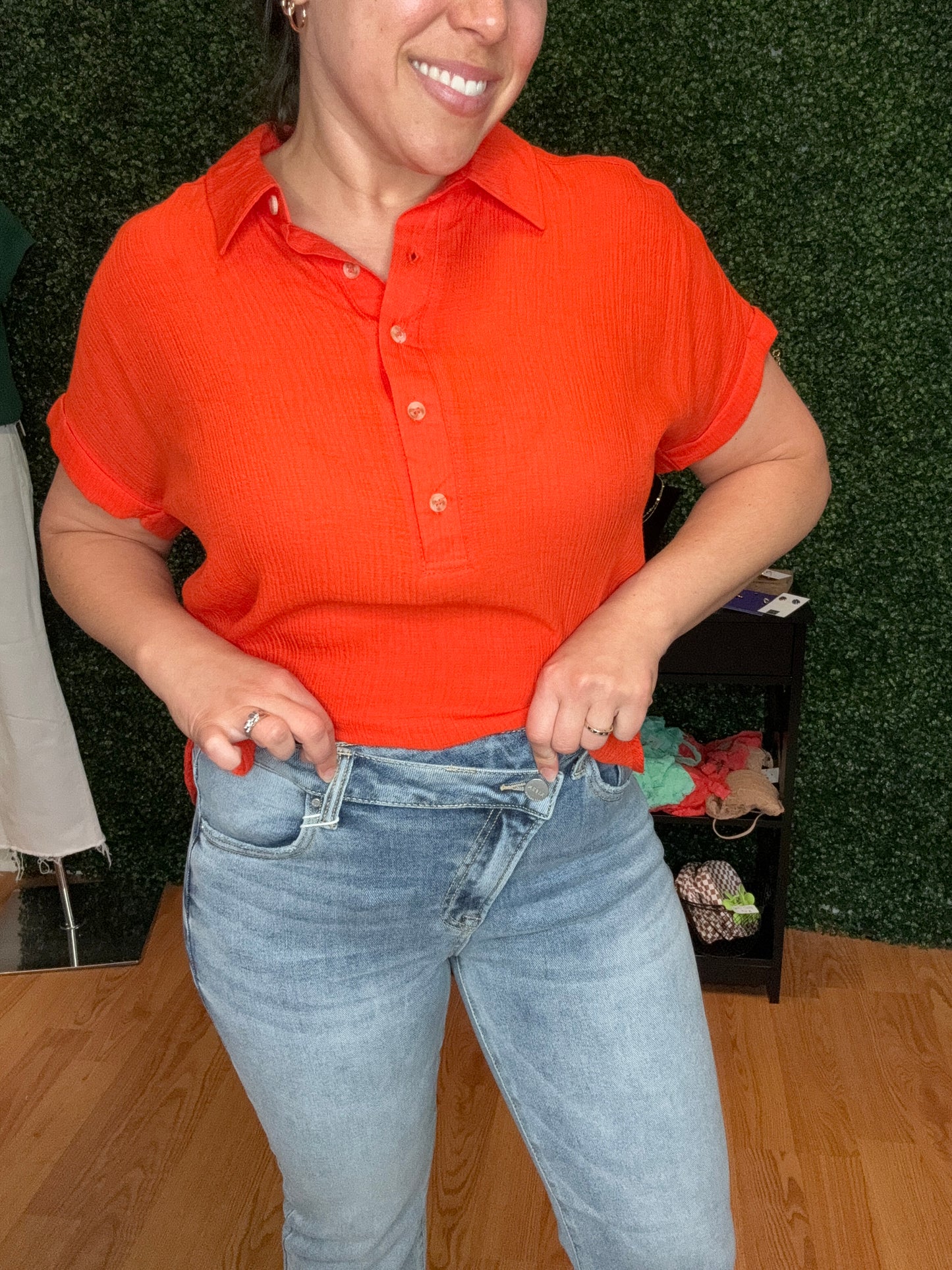 “Shotgun” crossover jeans