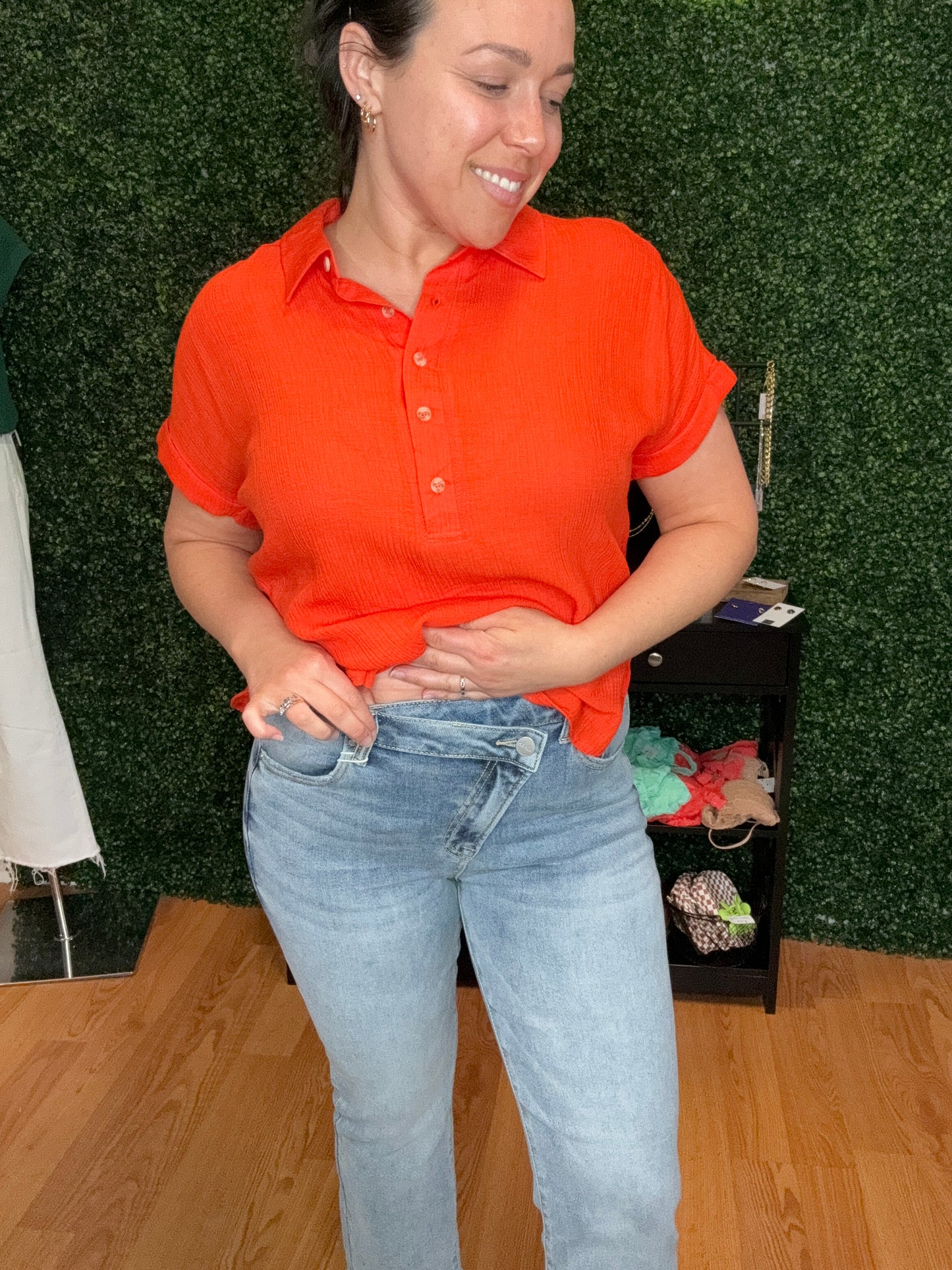 “Shotgun” crossover jeans