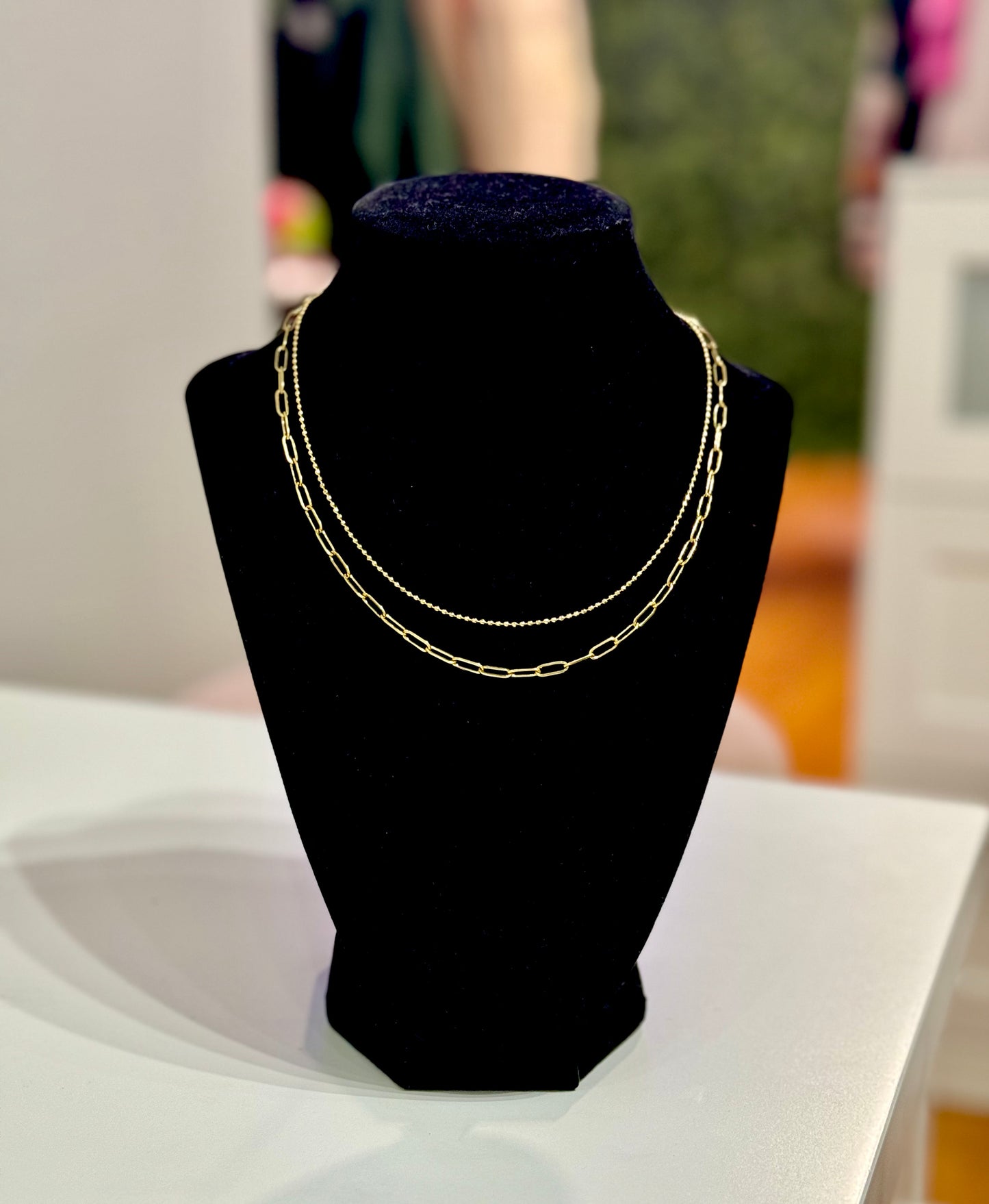 “Aaliyah” Paperclip layered choker 