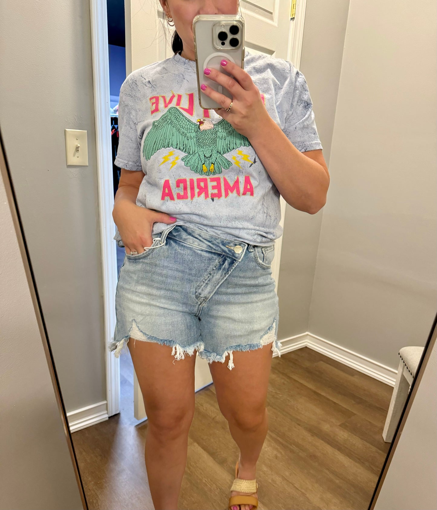 Dream On Light Wash Shorts