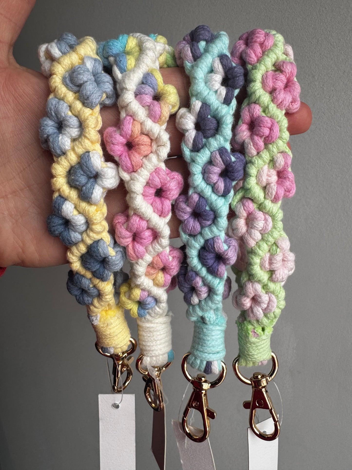 Floral Macrame Keychain