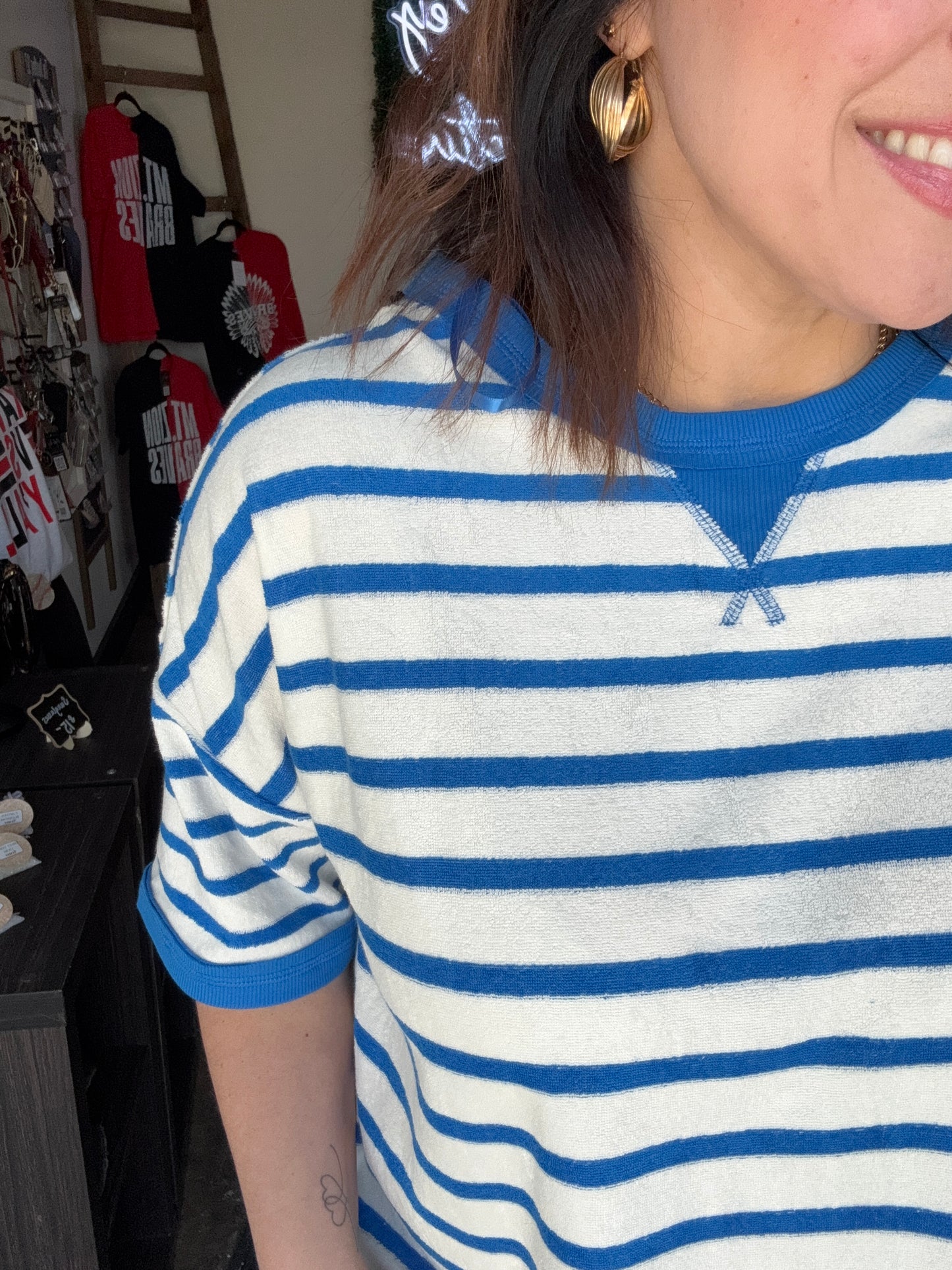 Blue Skies Striped Top