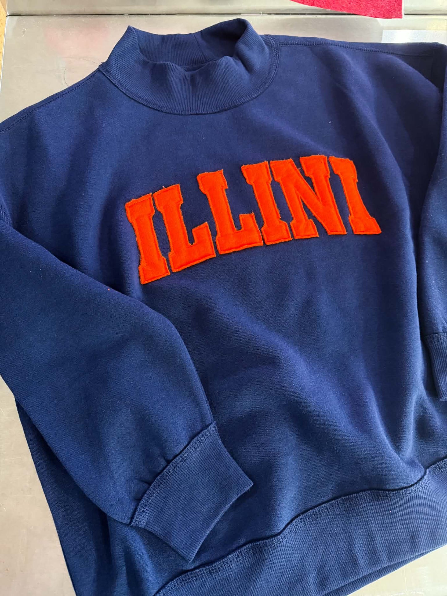 Navy Blue Mock W/Applique - preorder