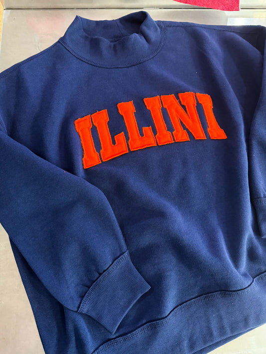 Navy Blue Mock W/Applique - preorder
