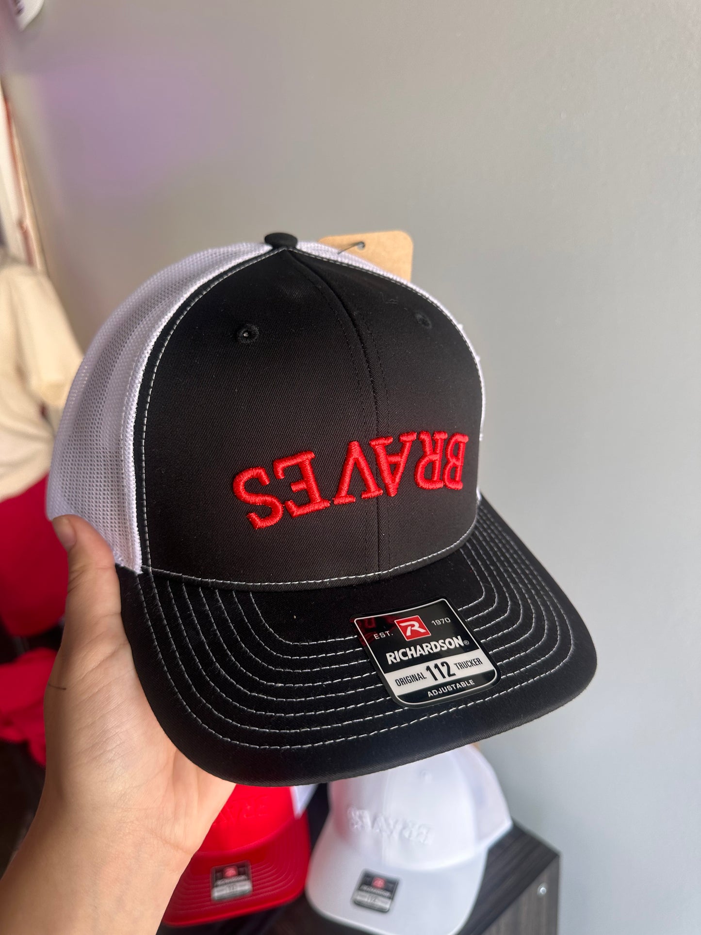 3D puff Braves hat