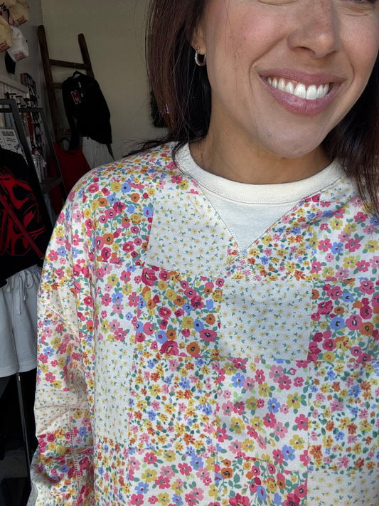 Material Girl floral sweatshirt