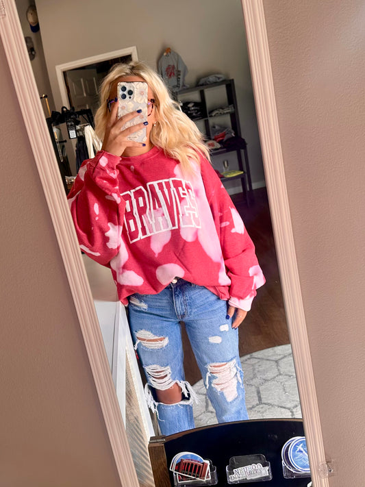 Bleached Braves crewneck