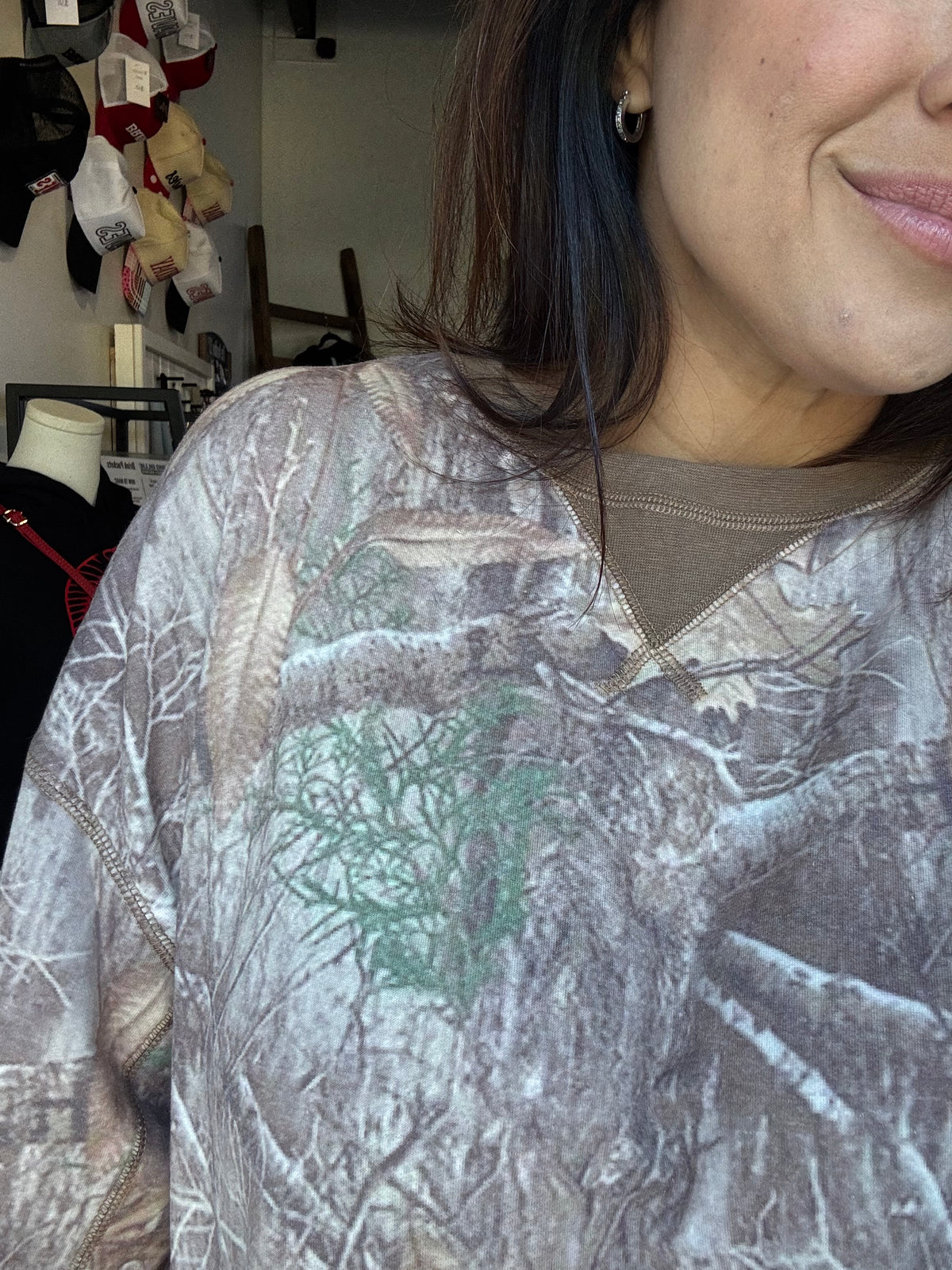 Us Again Camo sweatshirt