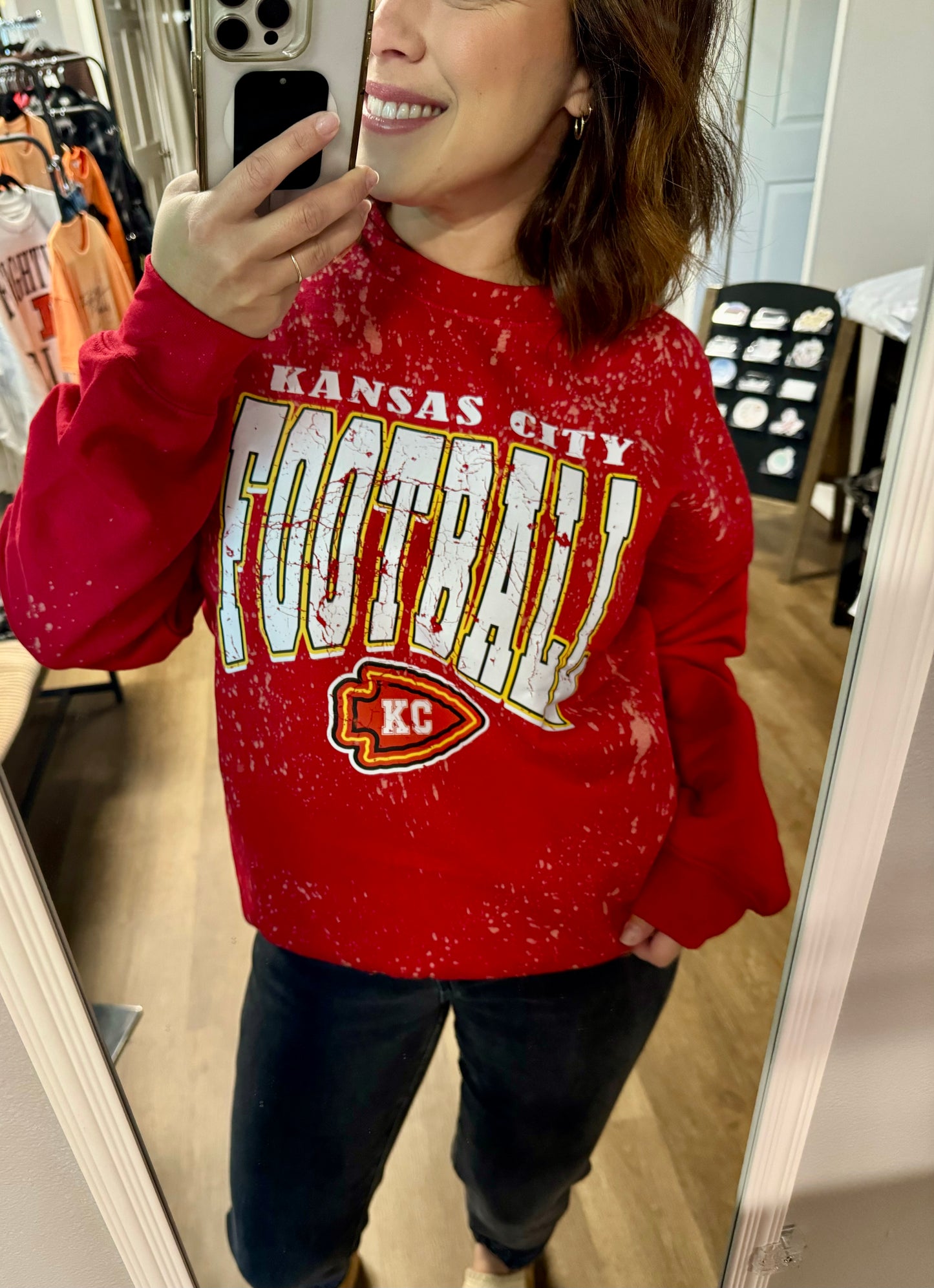 KC Football Break Stuff Bleached Sweatshirt