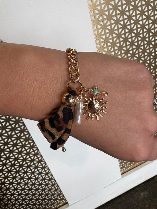 Leopard scarf bracelet
