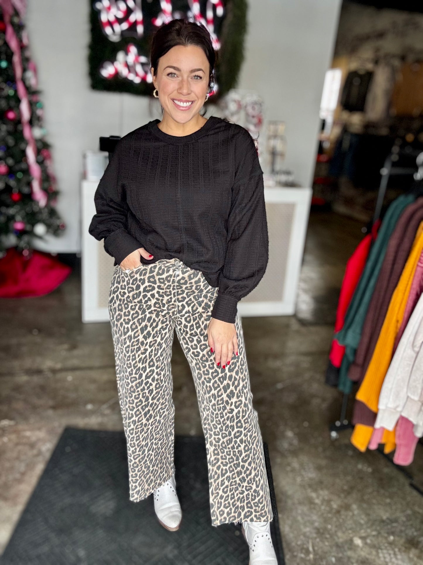 No Good Deed leopard jean