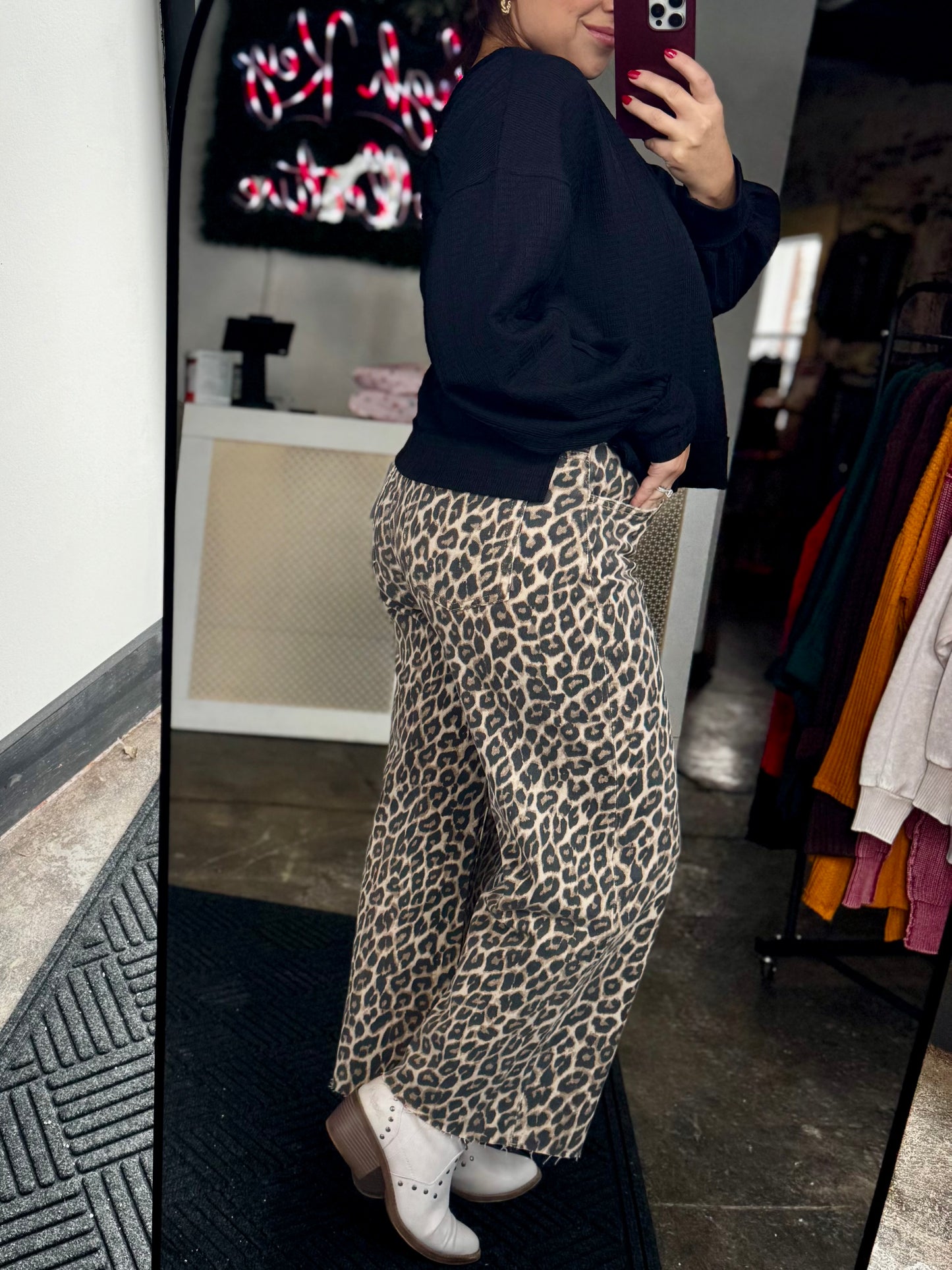 No Good Deed leopard jean