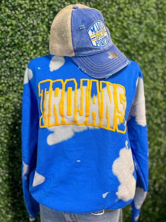 Bleached Trojans Crewneck