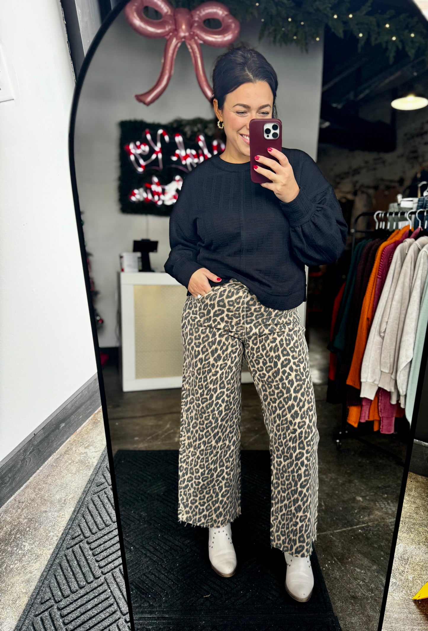 No Good Deed leopard jean