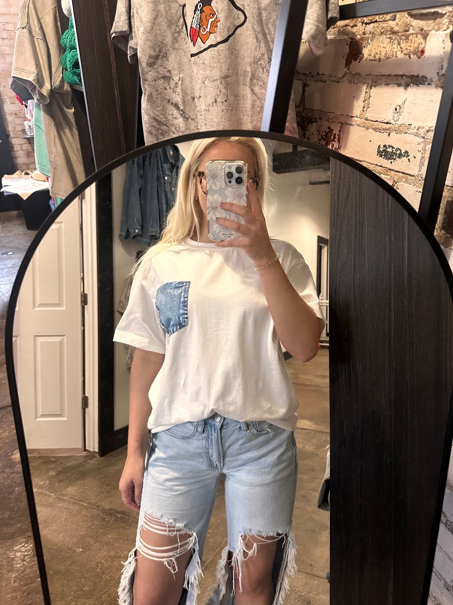 Unwritten faux denim - pocket tee