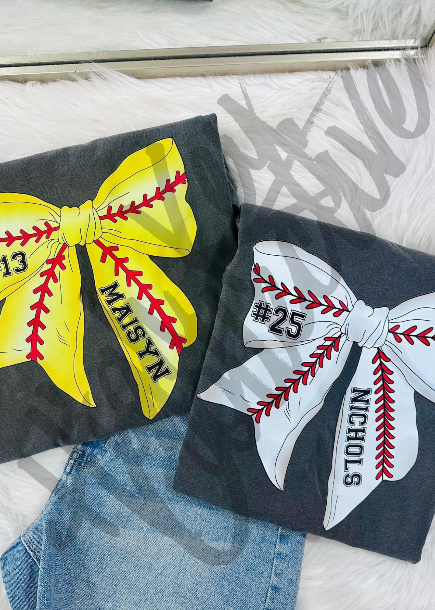 🏈 ⚾️ 🥎 Custom Sports Bow Tee 🏐 🏀 ⚽️ PREORDER