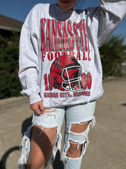 90’s KC football Run It Back oversized sweatshirt