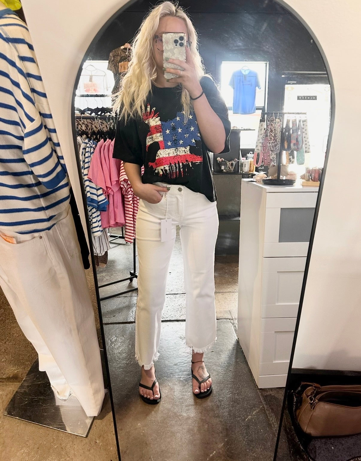 Click Clack White Denim