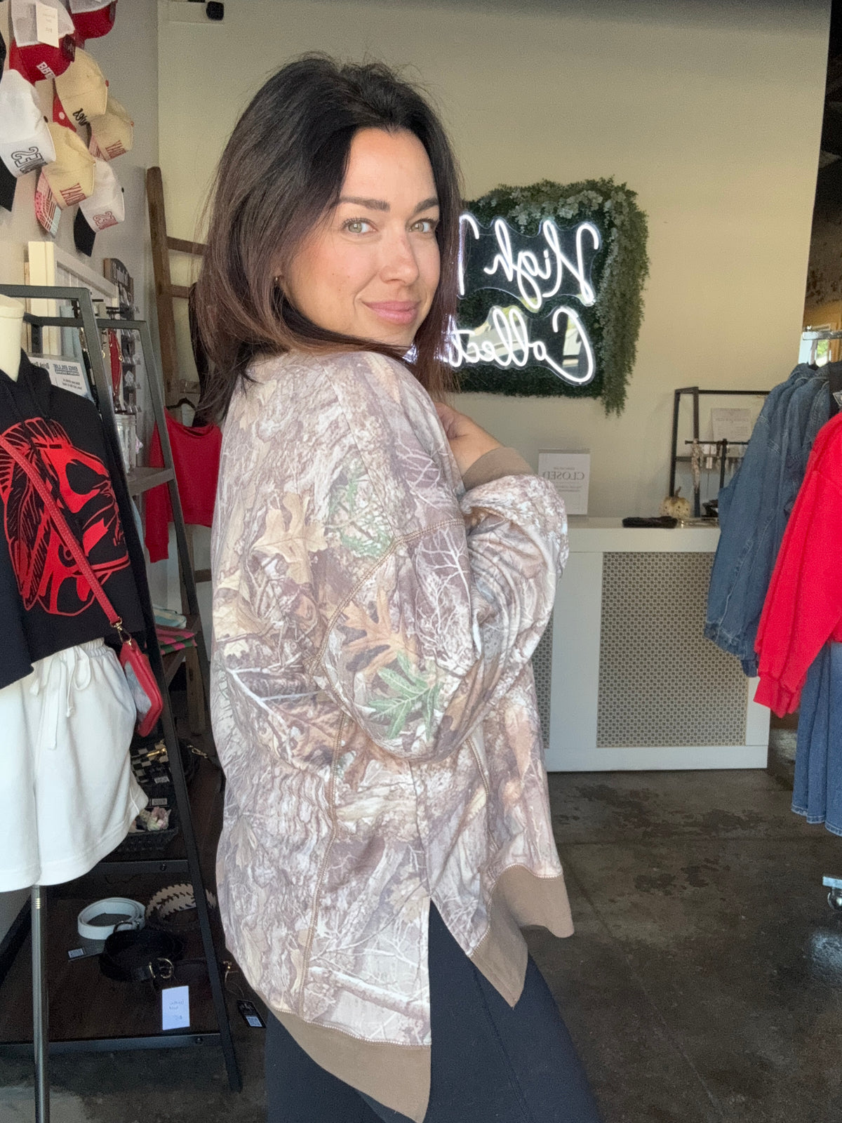 Us Again Camo sweatshirt
