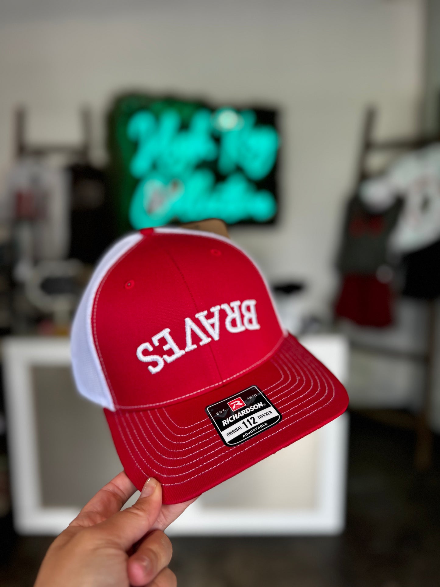 3D puff Braves hat