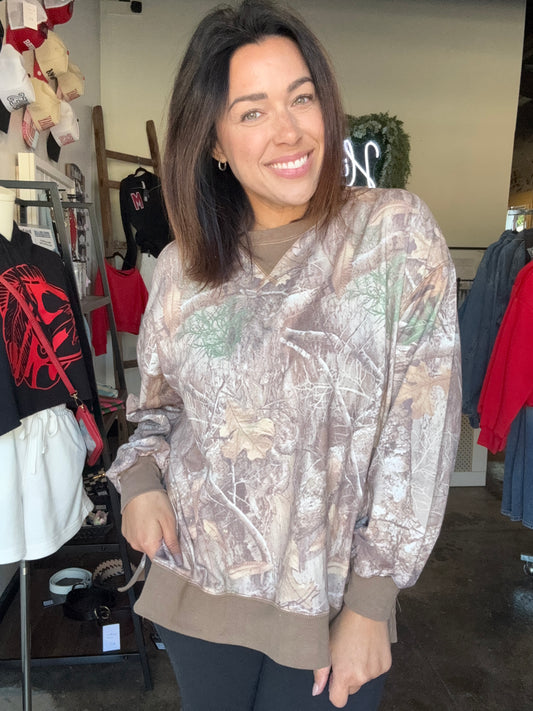Us Again Camo sweatshirt