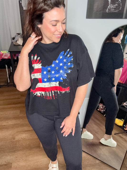 Fly Like an Eagle crop tee