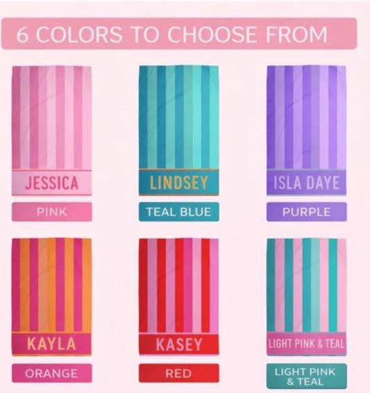 Personalized Cabana Beach Towel
