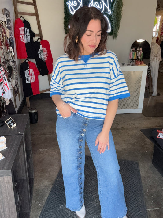 Blue Skies Striped Top