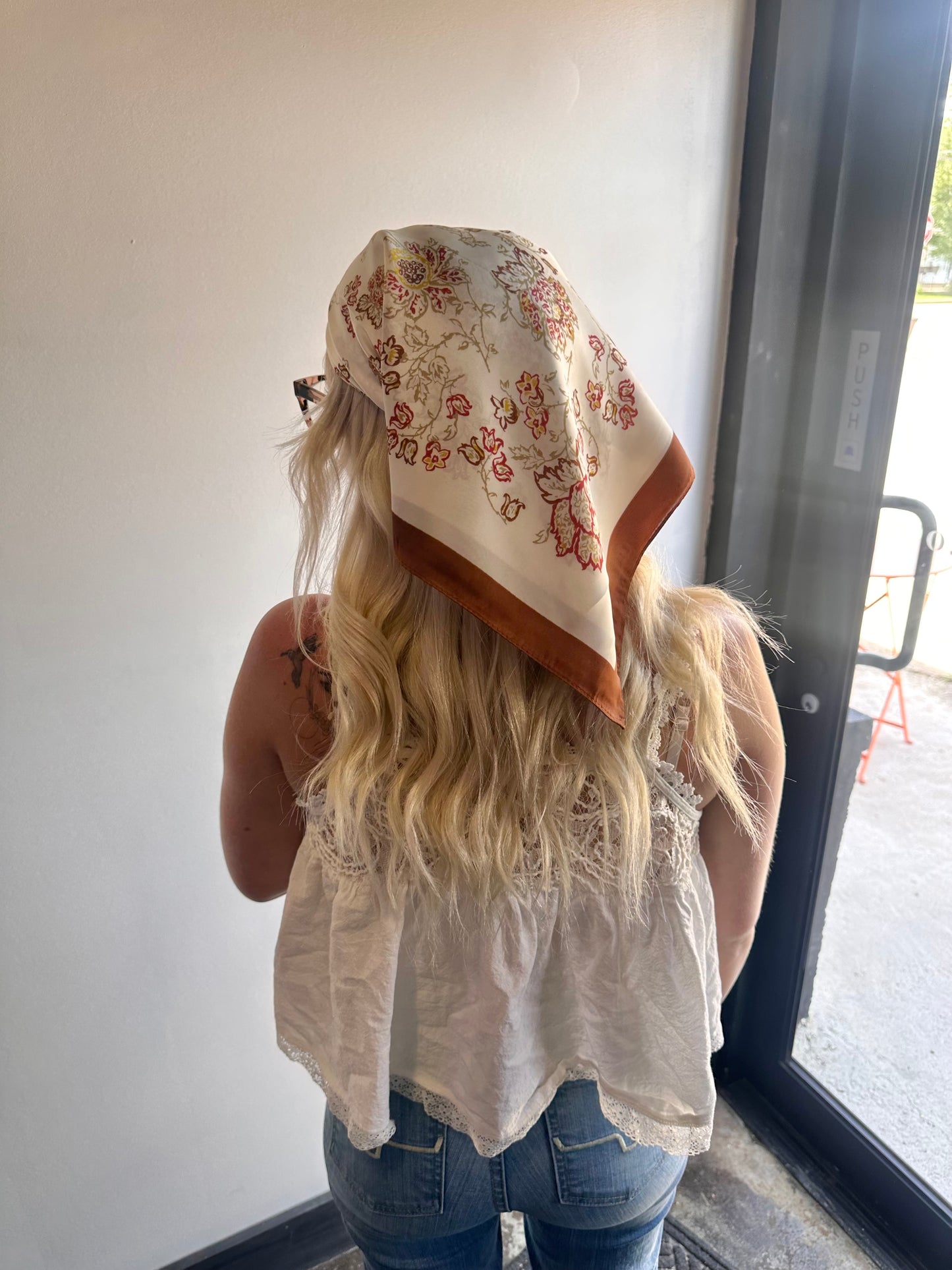Floral bandana scarf ￼