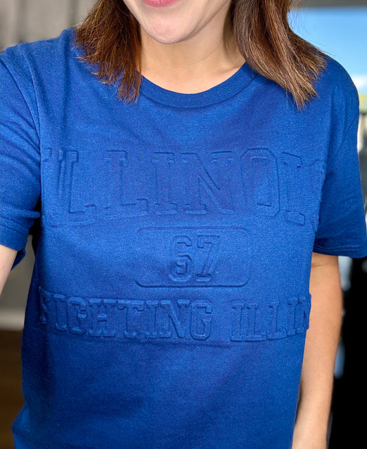 Illinois Vintage Embossed Tee